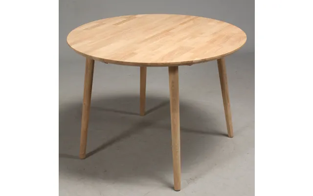 Lumber - Rundt Spisebord Ø 100 Cm., Med 1 Tillægsplade, Massiv Eg Sæbebehandlet
