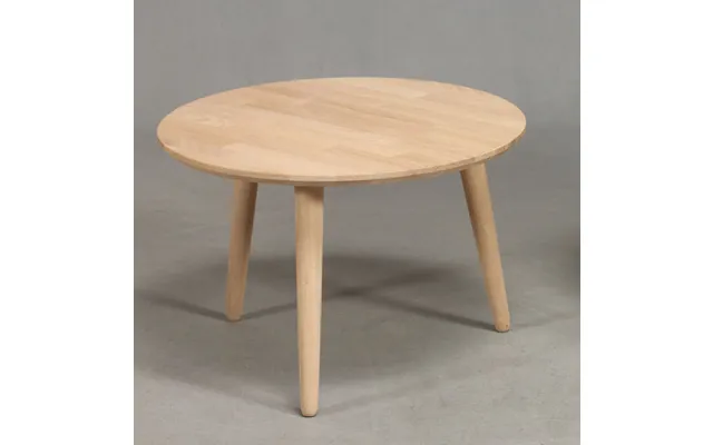 Lumber - Sofabord I Massiv Eg, Ø 50 Cm Højde 40 Cm Hvid Olieret