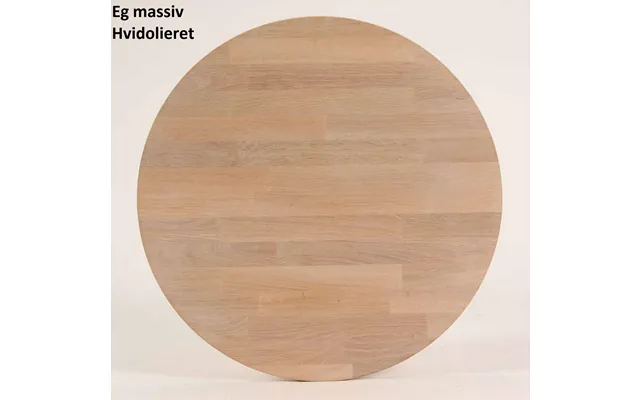 Lumber - Sofabord I Massiv Eg, Ø 90 Cm Højde 45 Cm Hvid Olieret