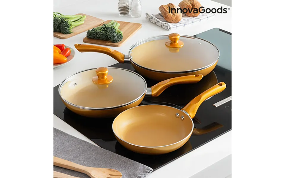 Innovagoods set with frying pans gold effect 5 parts