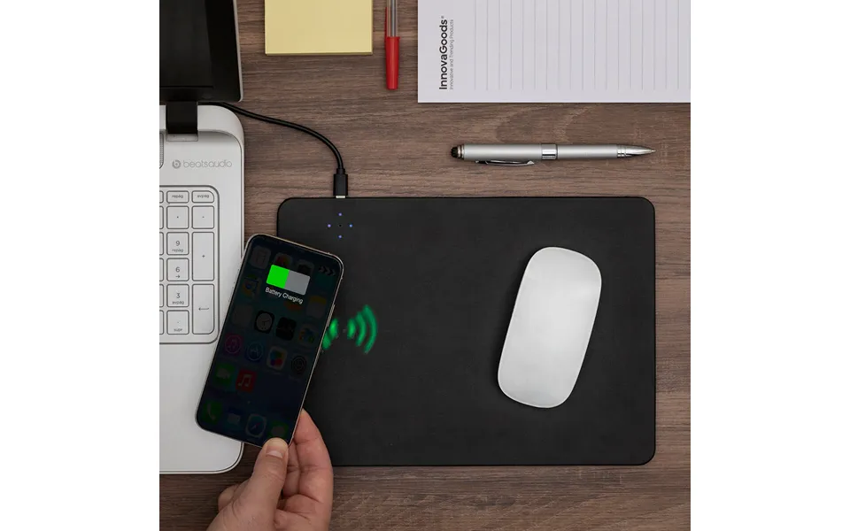 Mousepad with 2-i-1 wireless charging padwer innovagoods