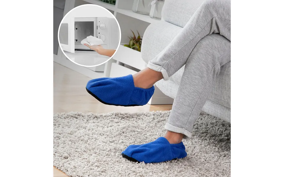 Heated slippers microwave innovagoods blue