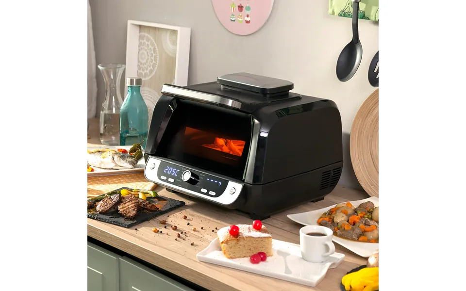 Varmluftsfrituregryde with grill - accessories past, the laws recipe innovagoods fryinn 12-in-1 6000 black steel 3400 w 6 l