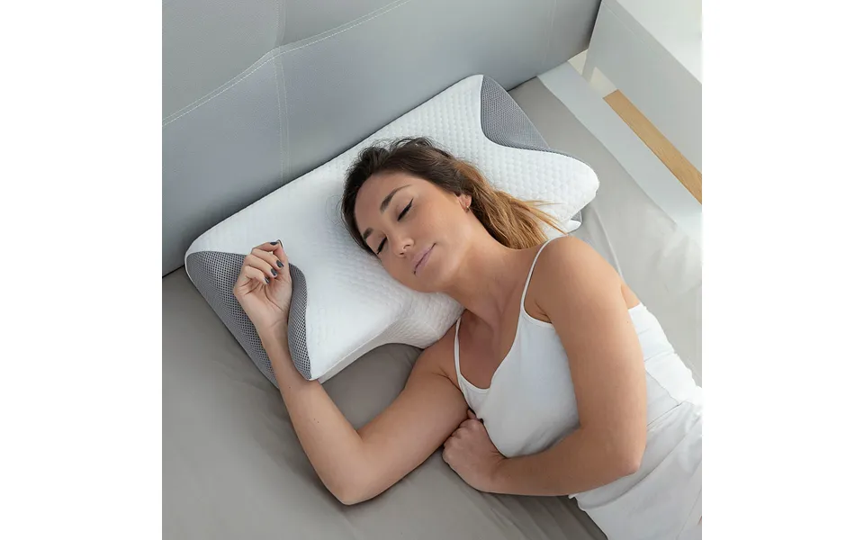 Memory pillow with ergonomic outline to throat conforti innovagoods