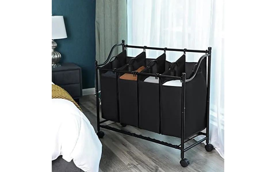 Laundry basket with 4 space black