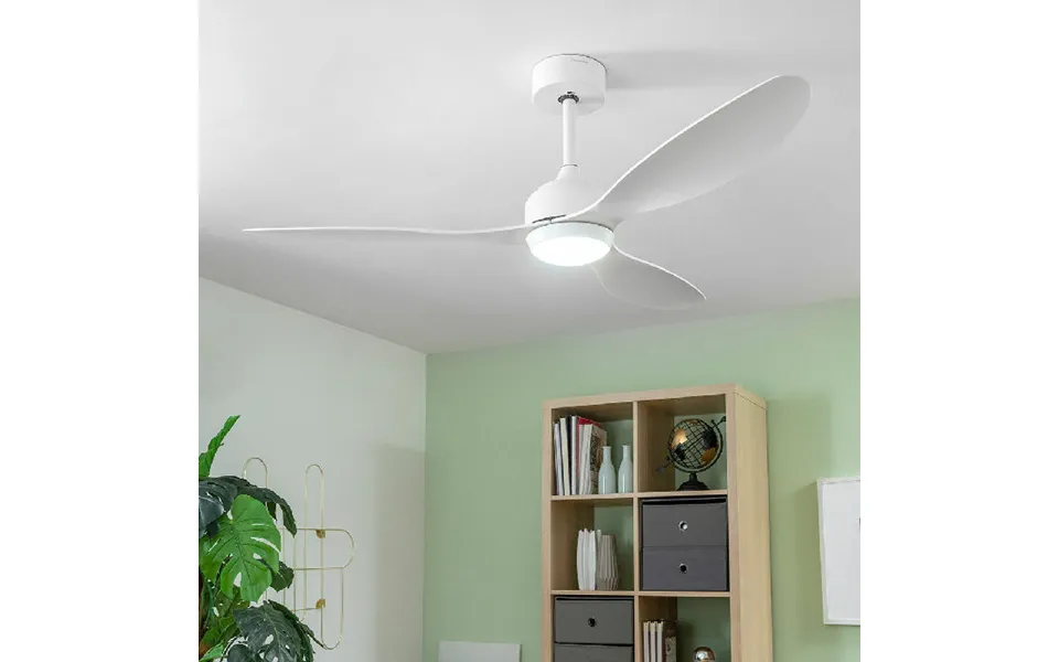Ceiling fan with led light past, the laws 3 abs wings flaled innovagoods white 36 w