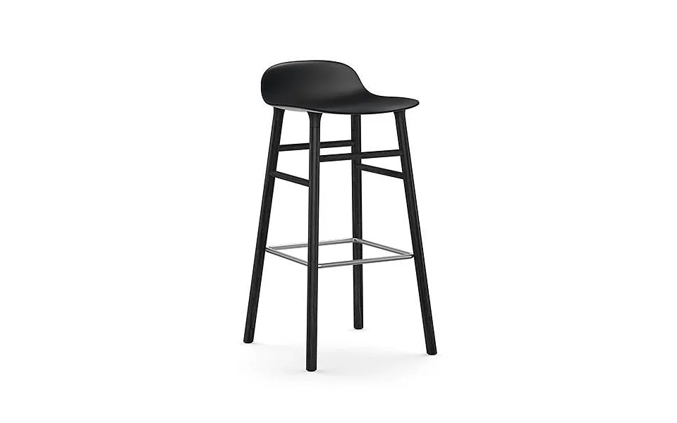 Norman copenhagen form bar stool - black black oak