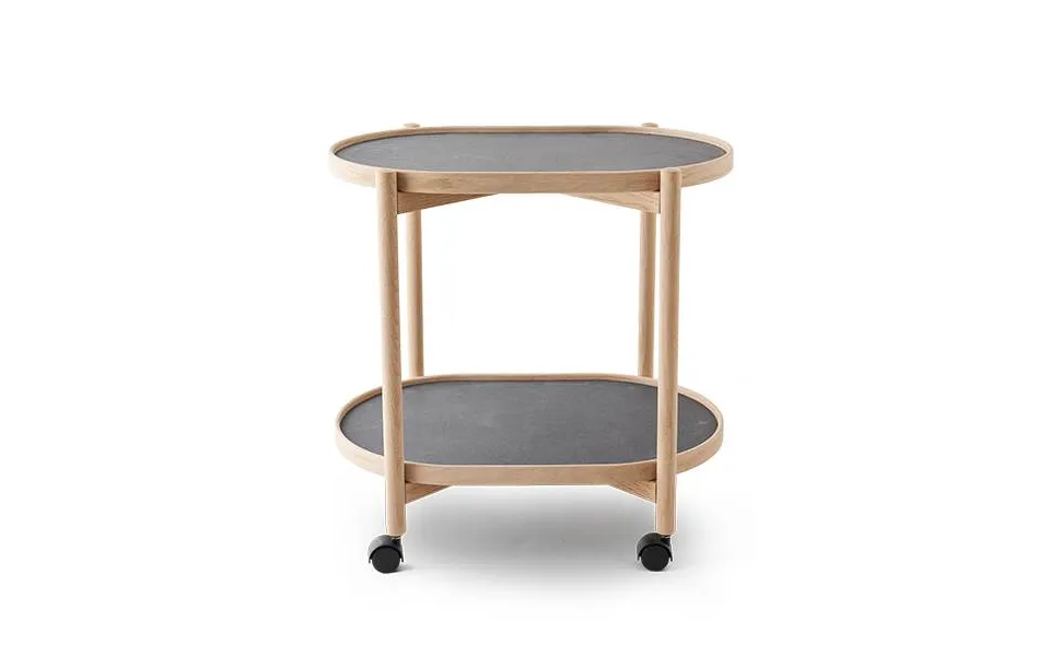 Thomsen furniture james oval tray - oak stone look dark gray granite gray stone