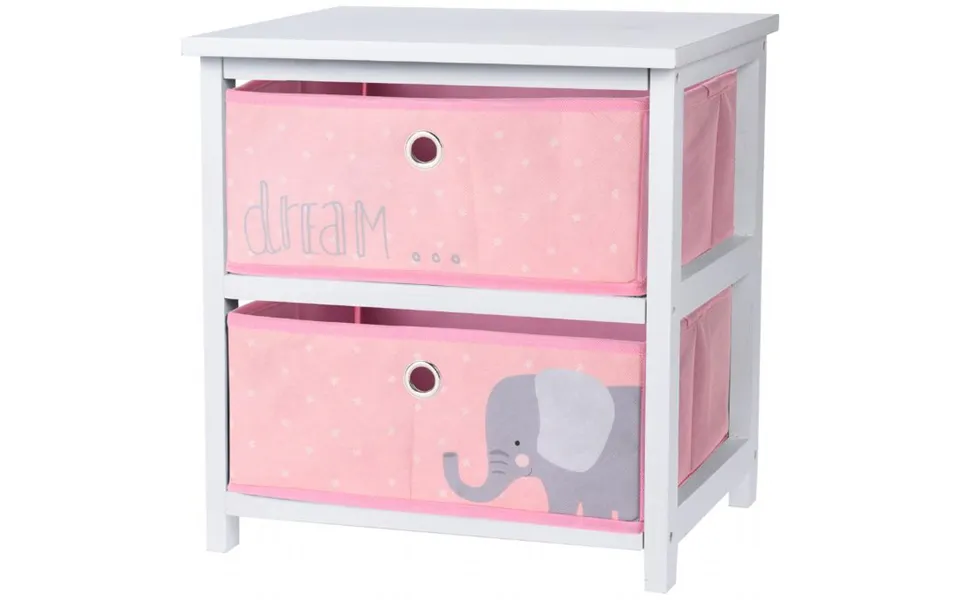 Nightstand with drawers pink
