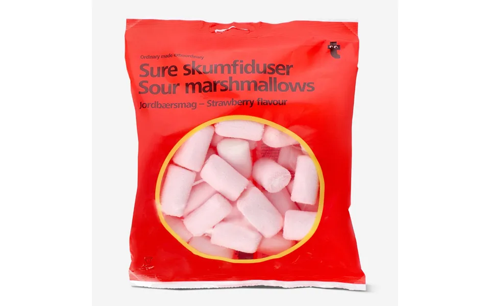 Watches marshmallows. Strawberry flavor