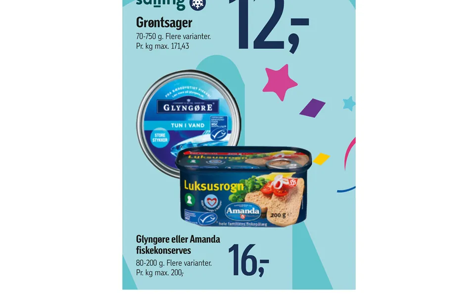Glyngøre or amanda canned fish