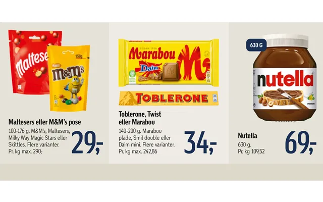 Toblerone, twist or marabou nutella product image