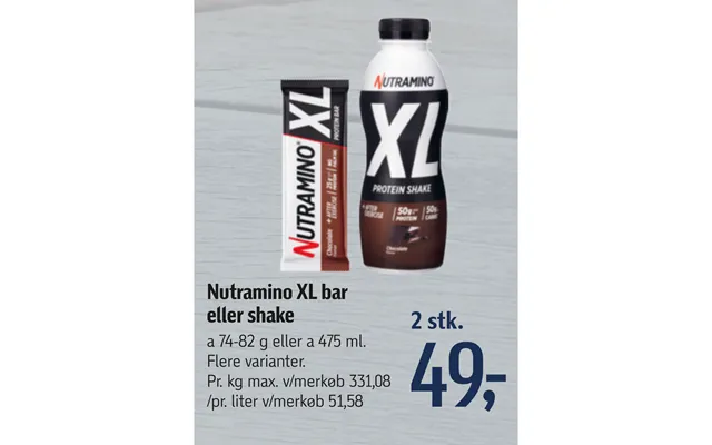 Nutramino xl bar or shake product image