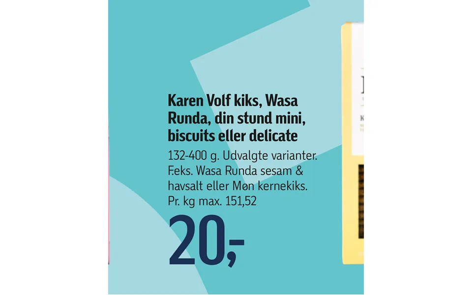 Karen Volf Kiks, Wasa Runda, Din Stund Mini, Biscuits Eller Delicate
