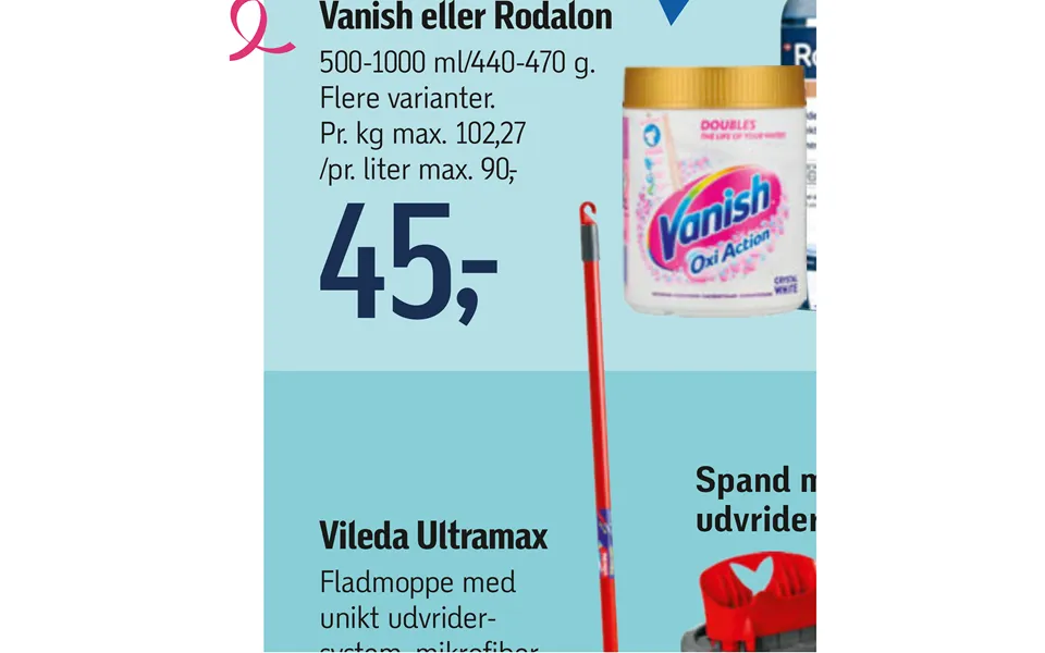 Vanish or rodalon vileda ultramax