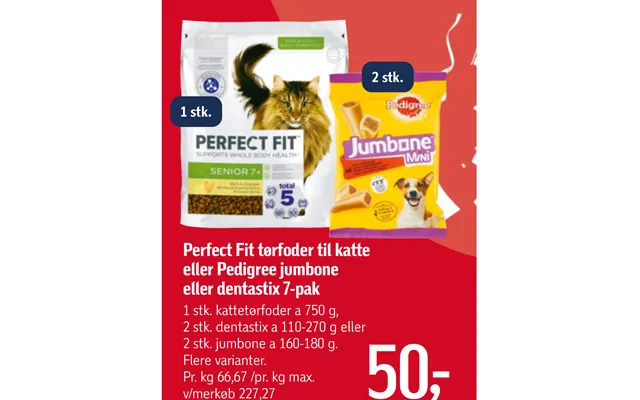 Perfect fit dry food to cats or pedigree jumbone product image