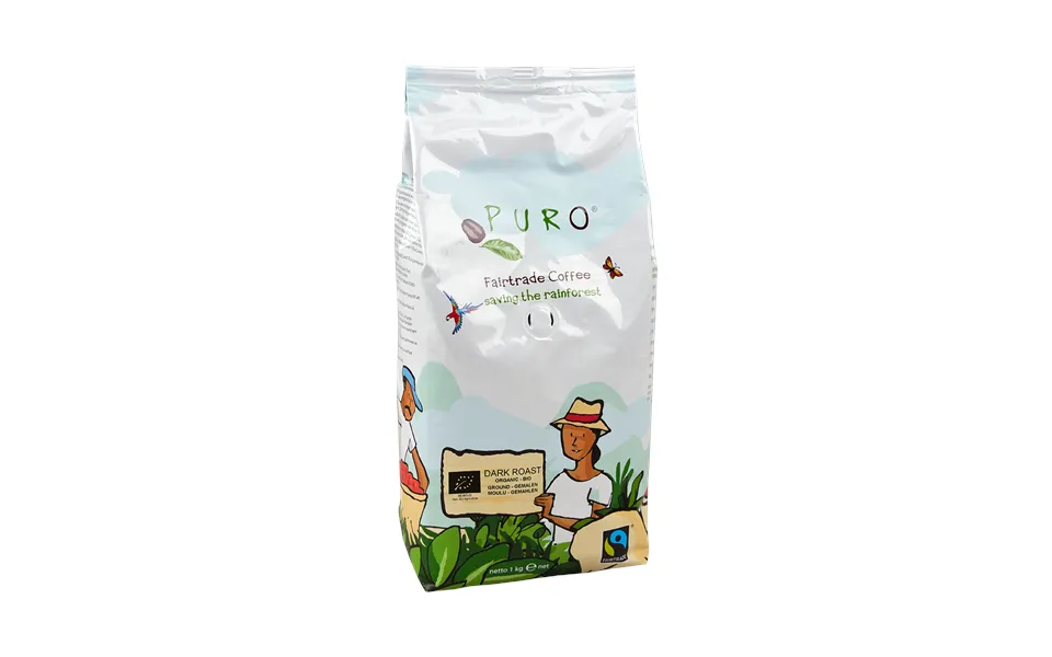 Puro Organic Dark Roast Filterkaffe - 1 Kg.