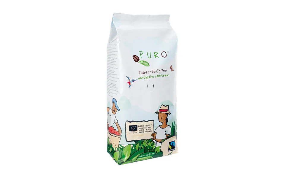Puro Organic Dark Roast Kaffebønner - 1 Kg.