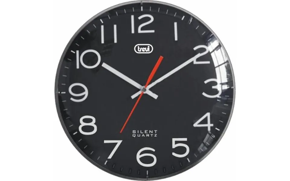 Trevi wall clock black m glas - ø30