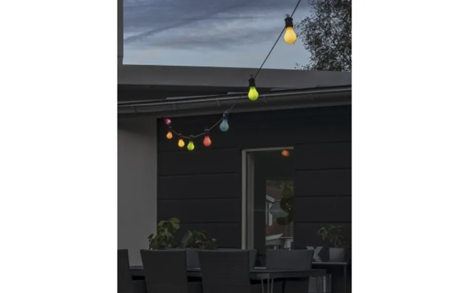 Konstsmide Lyssløjfe E27 Med 10 Farvede Led-lamper - Dimmer 24v Ip44 4151-500 Modsvarer N A