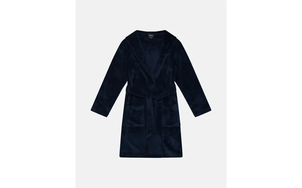 Bathrobe in terry 100% recycled polyester navy