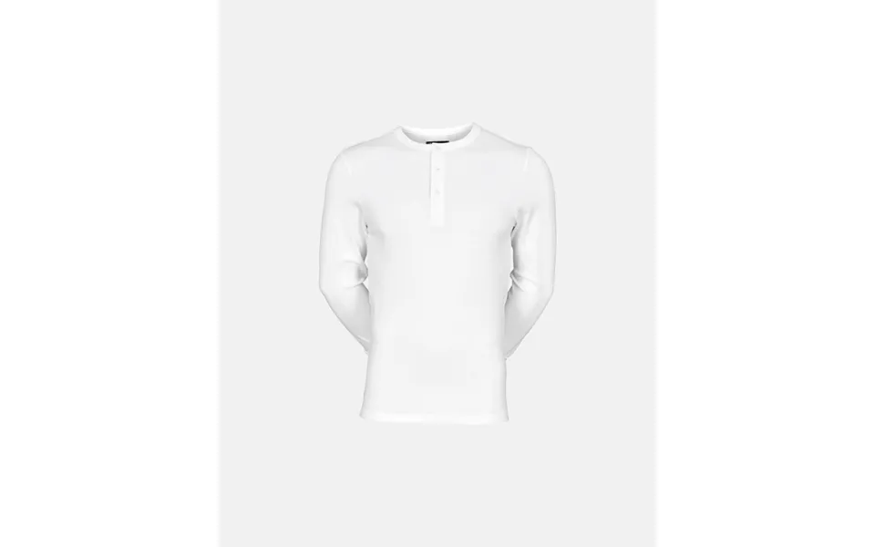 Long-sleeved grandad 100% cotton white