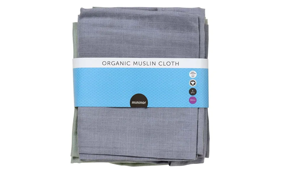 Mininor cloth diaper organic greenish-gray 6-pak