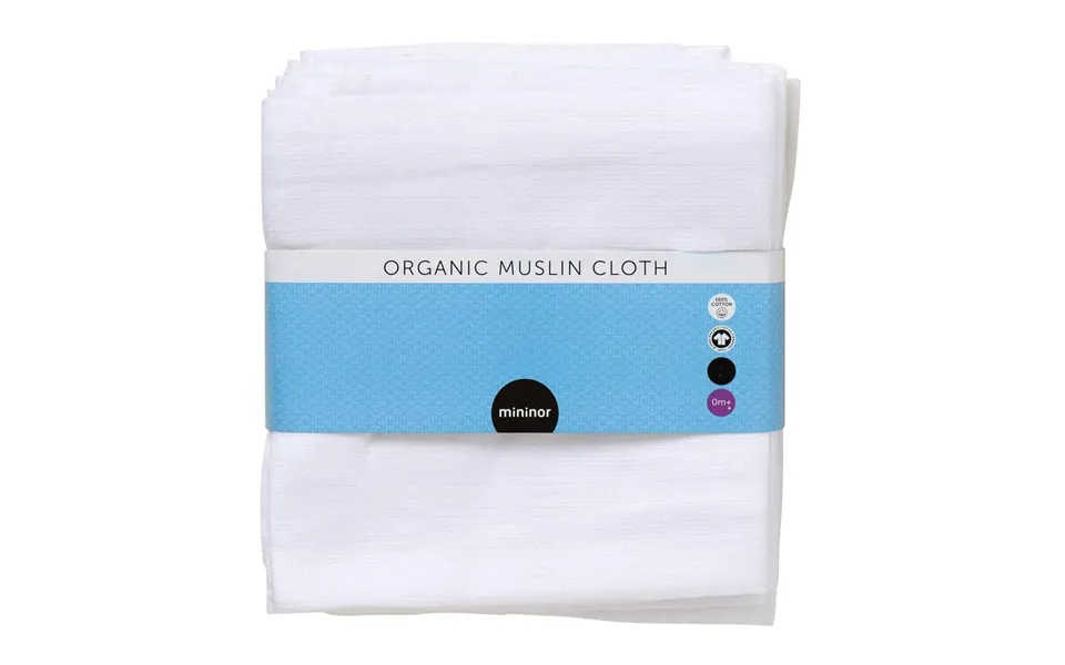 Mininor cloth diaper organic white 8-pak