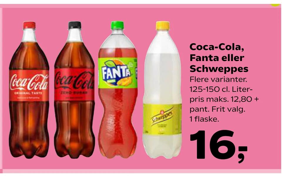 Coca-cola, fanta or schweppes