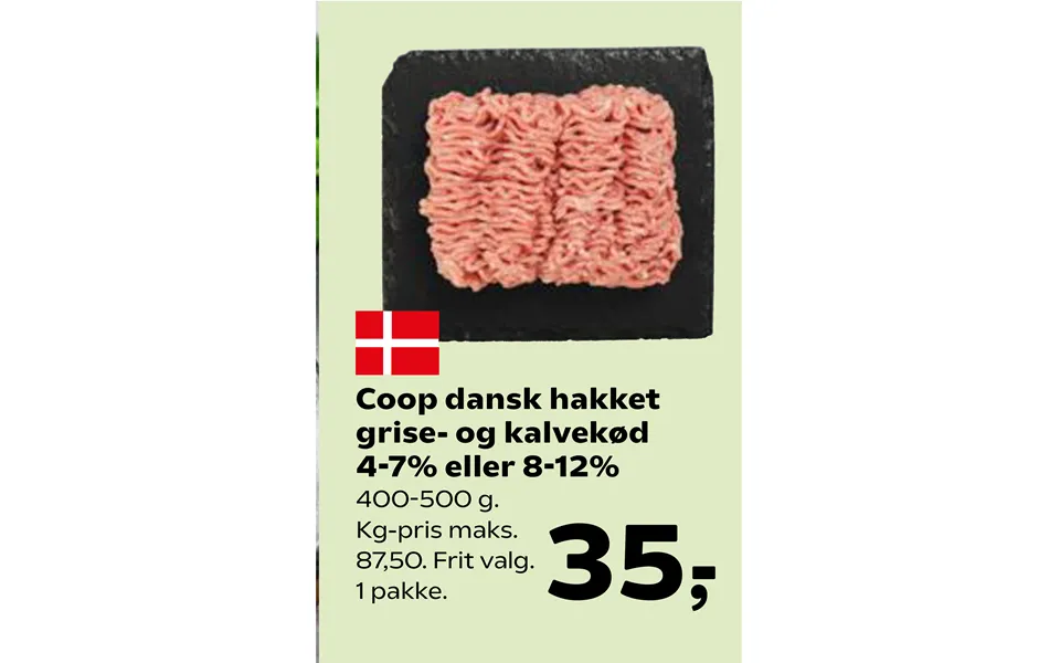 Coop danish chopped pigs - past, the laws veal 4-7% or 8-12%
