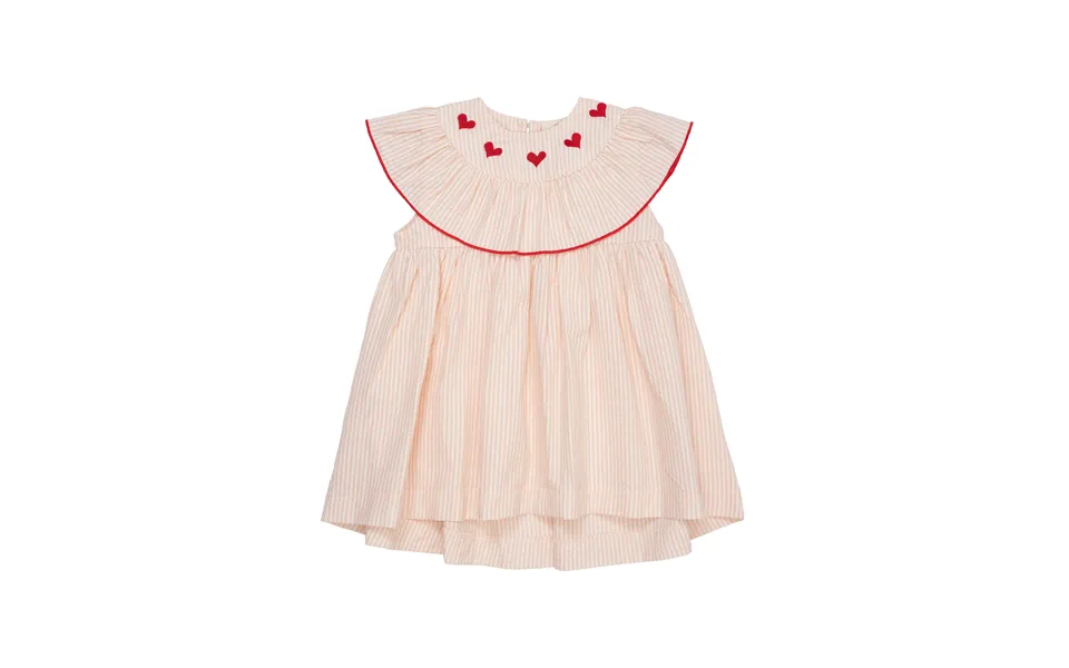 Copenhagen colors dress with hearts - dusty rose cream stripe
