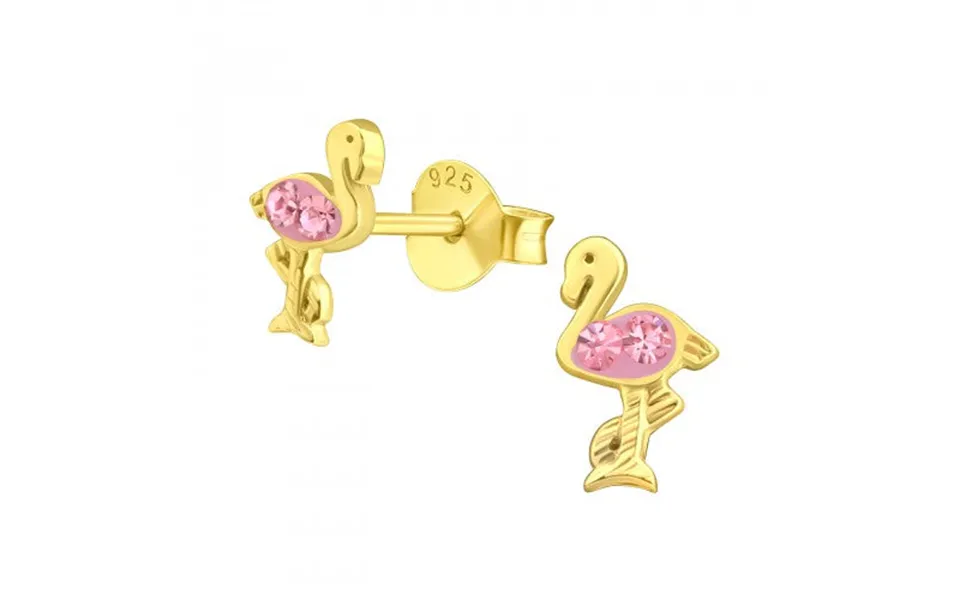 Flamingo stud gold plated silver