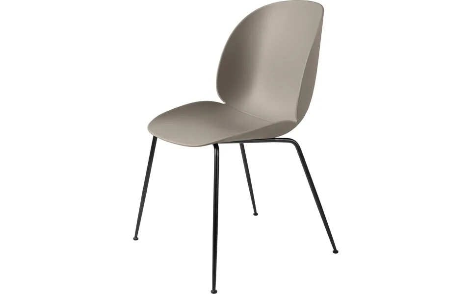 Beetle dining chair un upholstered - conic base black matt