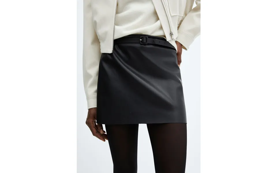 Belted Faux Leather Miniskirt