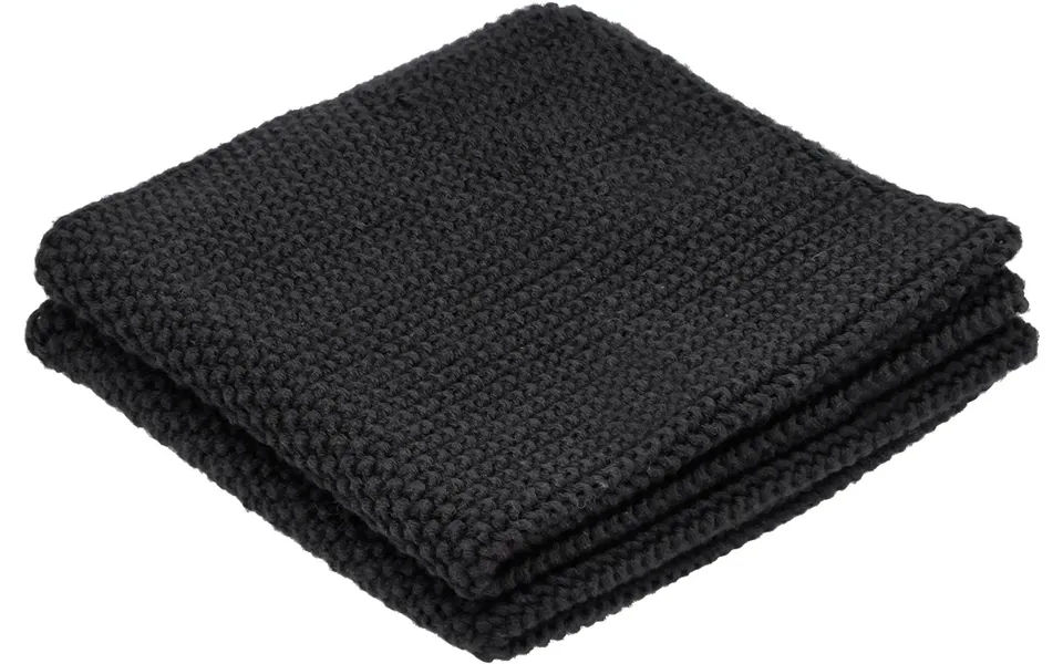 Dishcloths knit 26 x 26 cm 2 paragraph. Black 100 % organic cotton