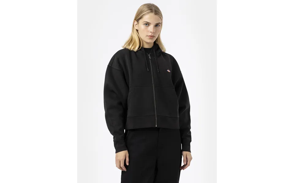 Oakport zip hoodie w black