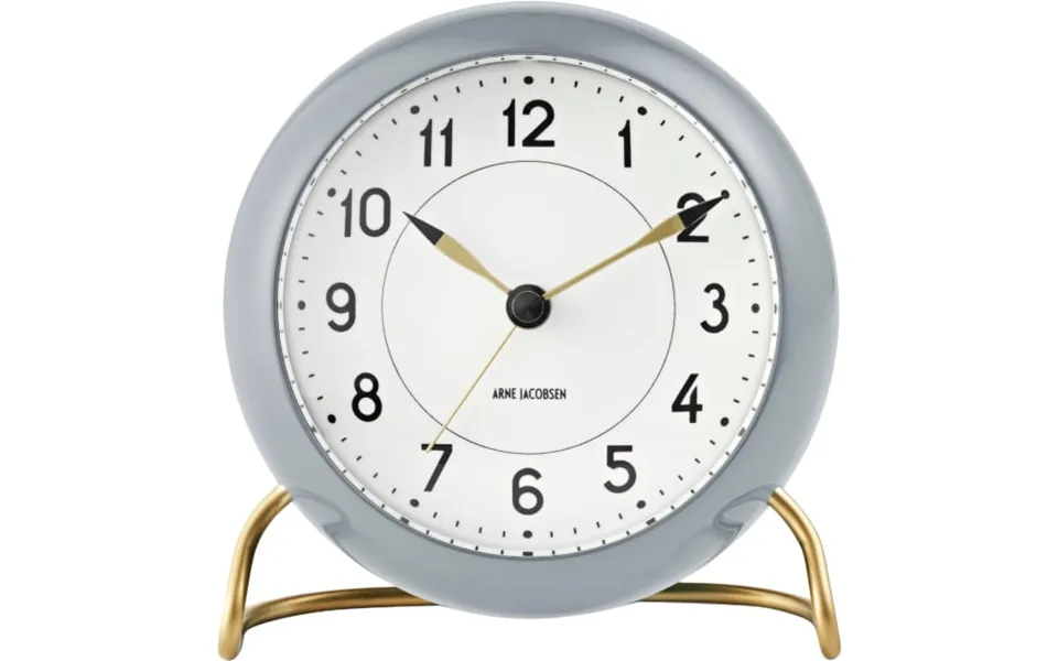 Station table clock gray white