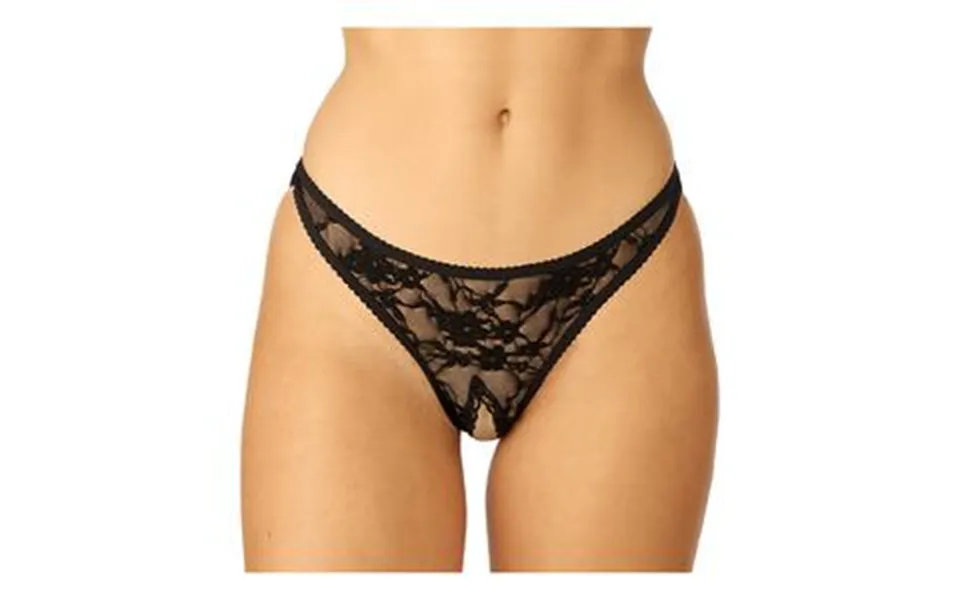 Nortie rushes bottomless lace g-string l xl - black