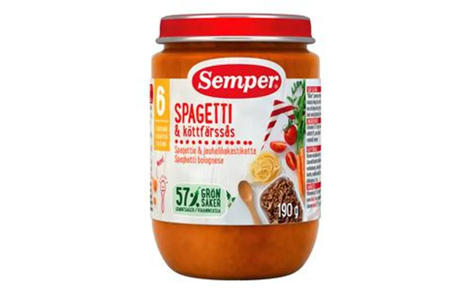 Semper spaghetti bolognese 6 months. - 190 G.