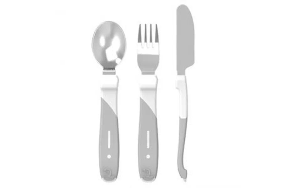 Twist shake cutlery in steel 12 months hvid - 1 set