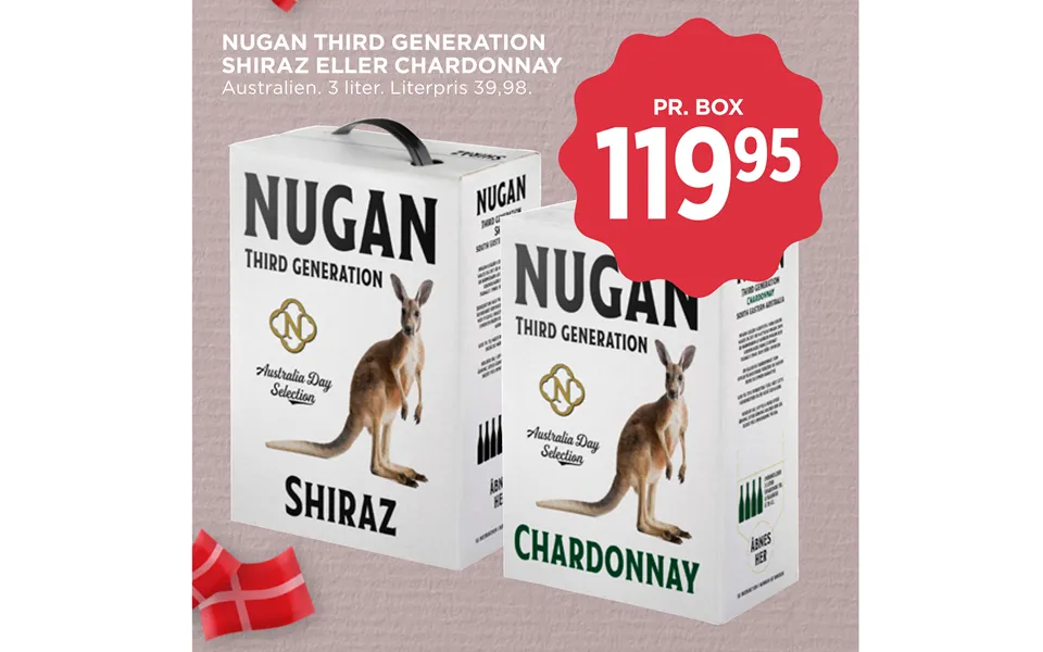 Nugan third generation shiraz or chardonnay