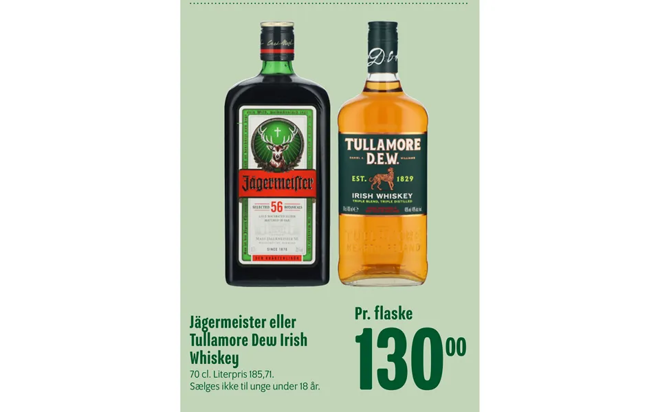 Jägermeister Eller Tullamore Dew Irish Whiskey