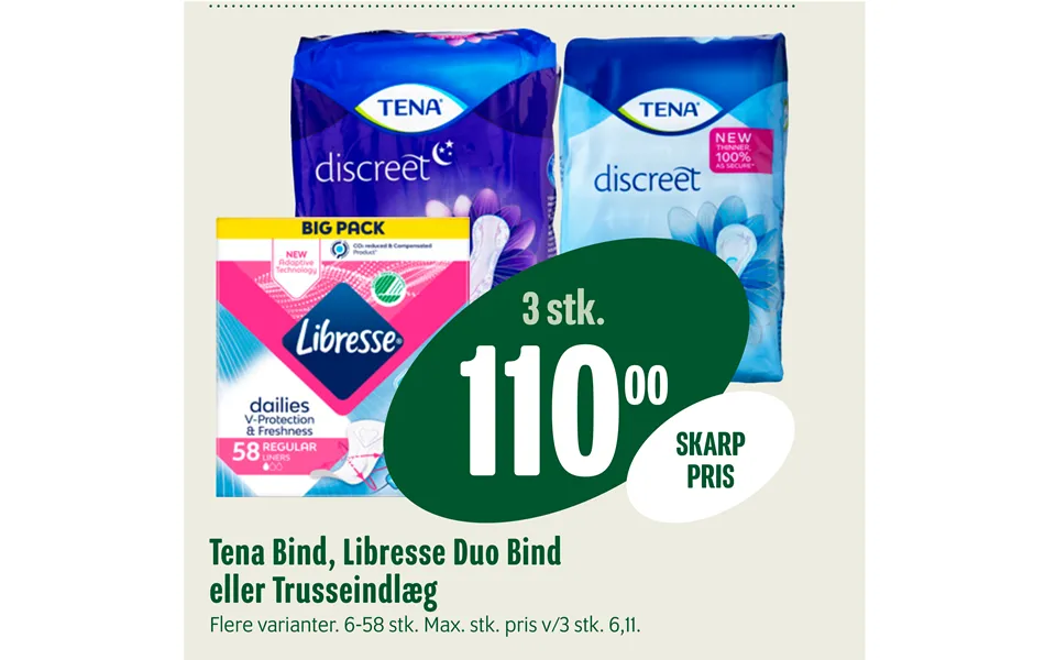 Tena Bind, Libresse Duo Bind Eller Trusseindlæg