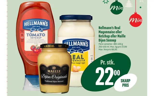 Hellmann’s Real Mayonnaise Eller Ketchup Eller Maille Dijon Sennep product image