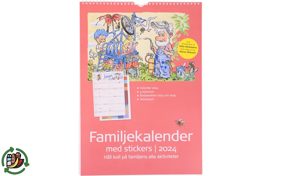 Burde Familiekalender M. Klistermærker 2024