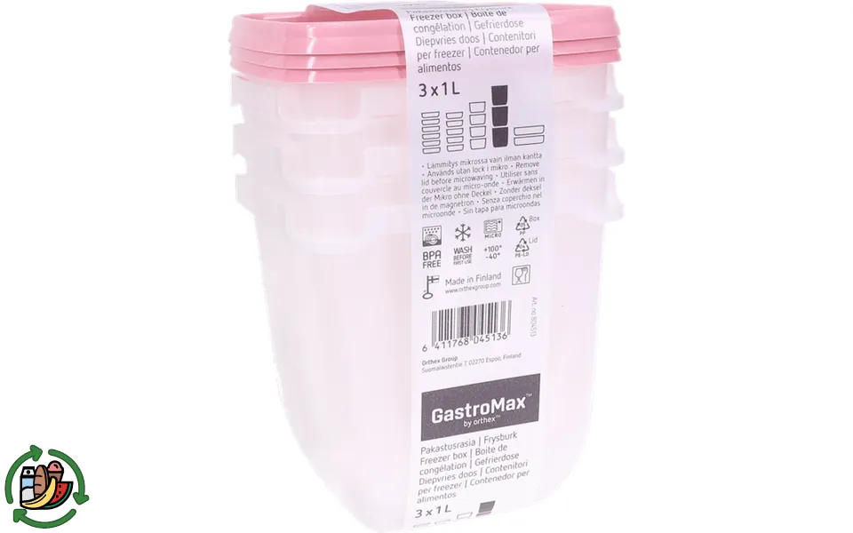 Gastromax Frysebøtter Pink 3-pak