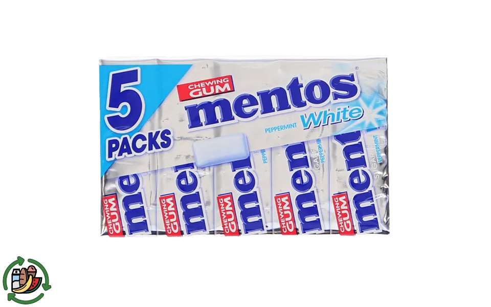 Mentos gum white peppermint sugarless 5-pak
