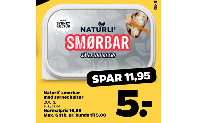 Naturli' Smørbar Med Syrnet Kultur product image