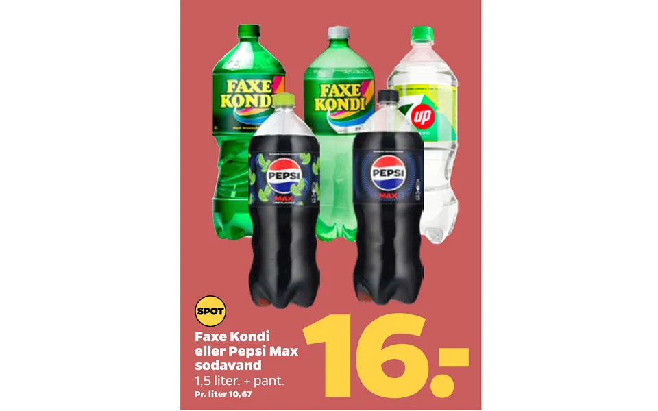 Faxe Kondi Eller Pepsi Max Sodavand
