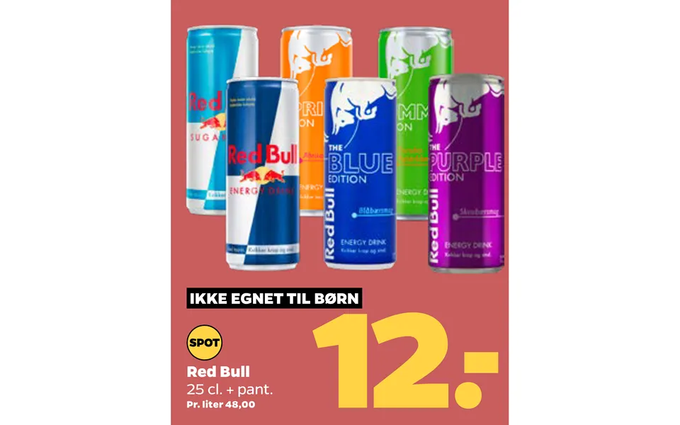 Not suitable to children red bull